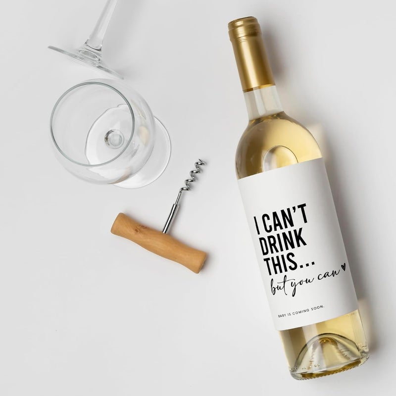 Mlle Label Pregnancy Announcement Wine Labels - Baby Coming Soon Announcement for Partner, Parents, Grand Parents, Auntie, Cousin & Friends - Alternative to Card - Baby Reveal Wine Label (Pack of 2) - Image 5